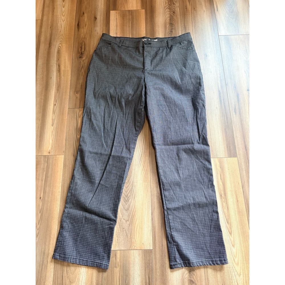 Lee All Day Pant Straight Leg Check Women's 16‎ Black Stretch Casual Pants